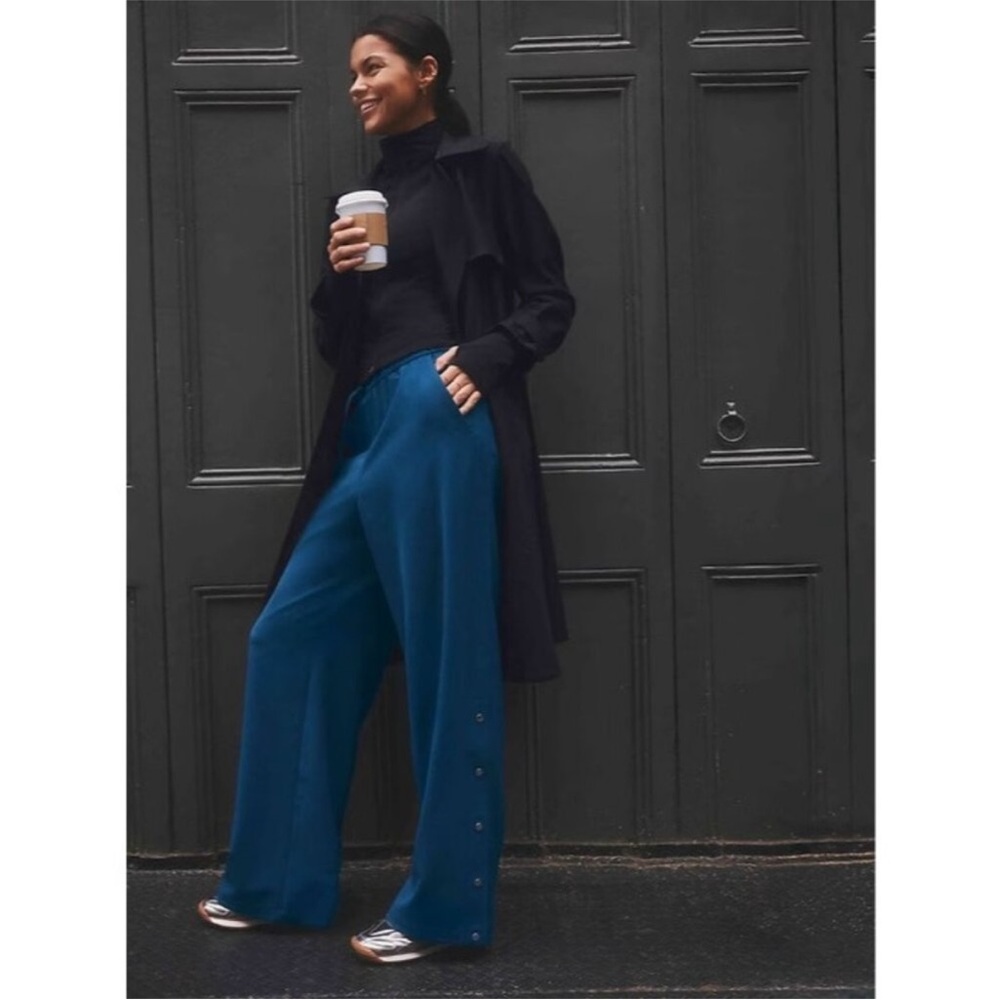 Athleta MVP Snap Pant Maritime Blue Small Petite new with tags track pant